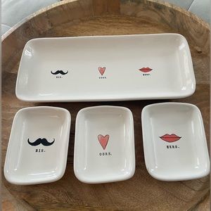 Rae Dunn 4 Piece Tray Set